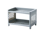 Double-layer Hollow Storage Shelf PP Suger Vinegar Jar Sundries Storage Holder for Kitchen-Gray - Gray