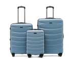 3pc Tosca Interstellar Trolley 4-Wheeled Suitcase Luggage Bag Set - Blue