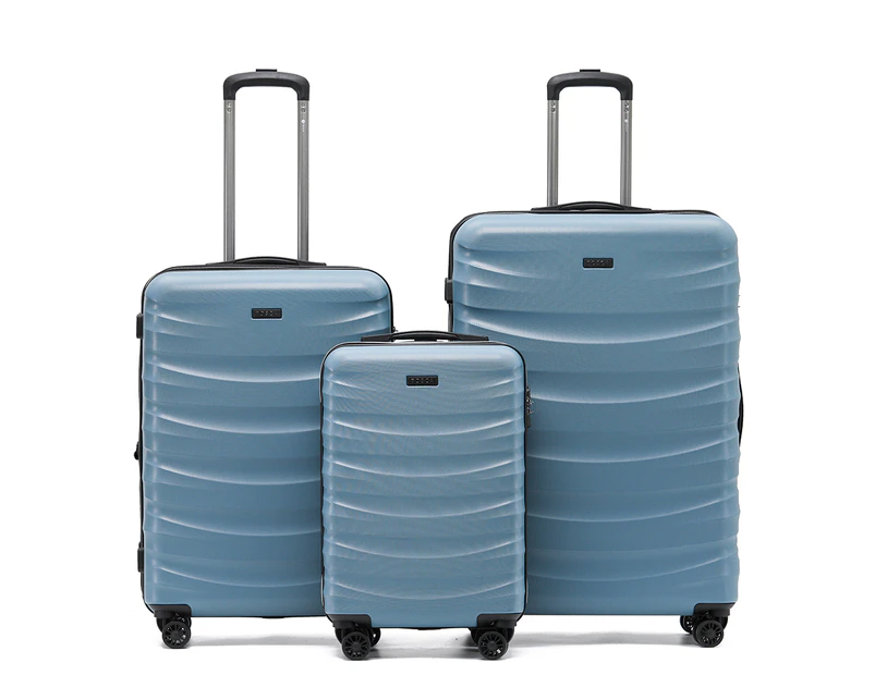 3pc Tosca Interstellar Trolley 4-Wheeled Suitcase Luggage Bag Set - Blue