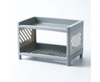 Double-layer Hollow Storage Shelf PP Suger Vinegar Jar Sundries Storage Holder for Kitchen-Gray - Gray