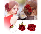 4 Pieces Rose Hair Clip Flower Hairpin Rose Brooch Floral Clips Women Rose Flower Hair Accessories