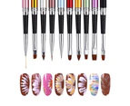 10Pcs Nail Art Pen for Professional Salons nail brush and Home DIY nail art nail designs (10 Colors)