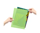 L-Type Plastic Folder Safe Project Pockets ,10 Packs Assorted Color A4 Paper Sleeves