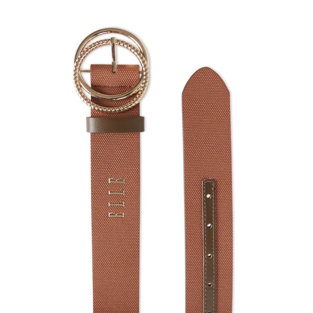 Elle Women's/Ladie's Gisselle Connected Ring Fashion Belt w/ Buckle Tan - Tan