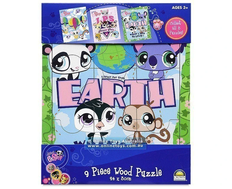 Littlest Pet Shop 9 Piece Wooden Puzzle Earth