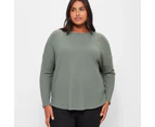 Target Plus Size Textured High Low Top - Green