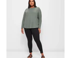 Target Plus Size Textured High Low Top - Green