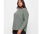 Target Plus Size Textured High Low Top - Green