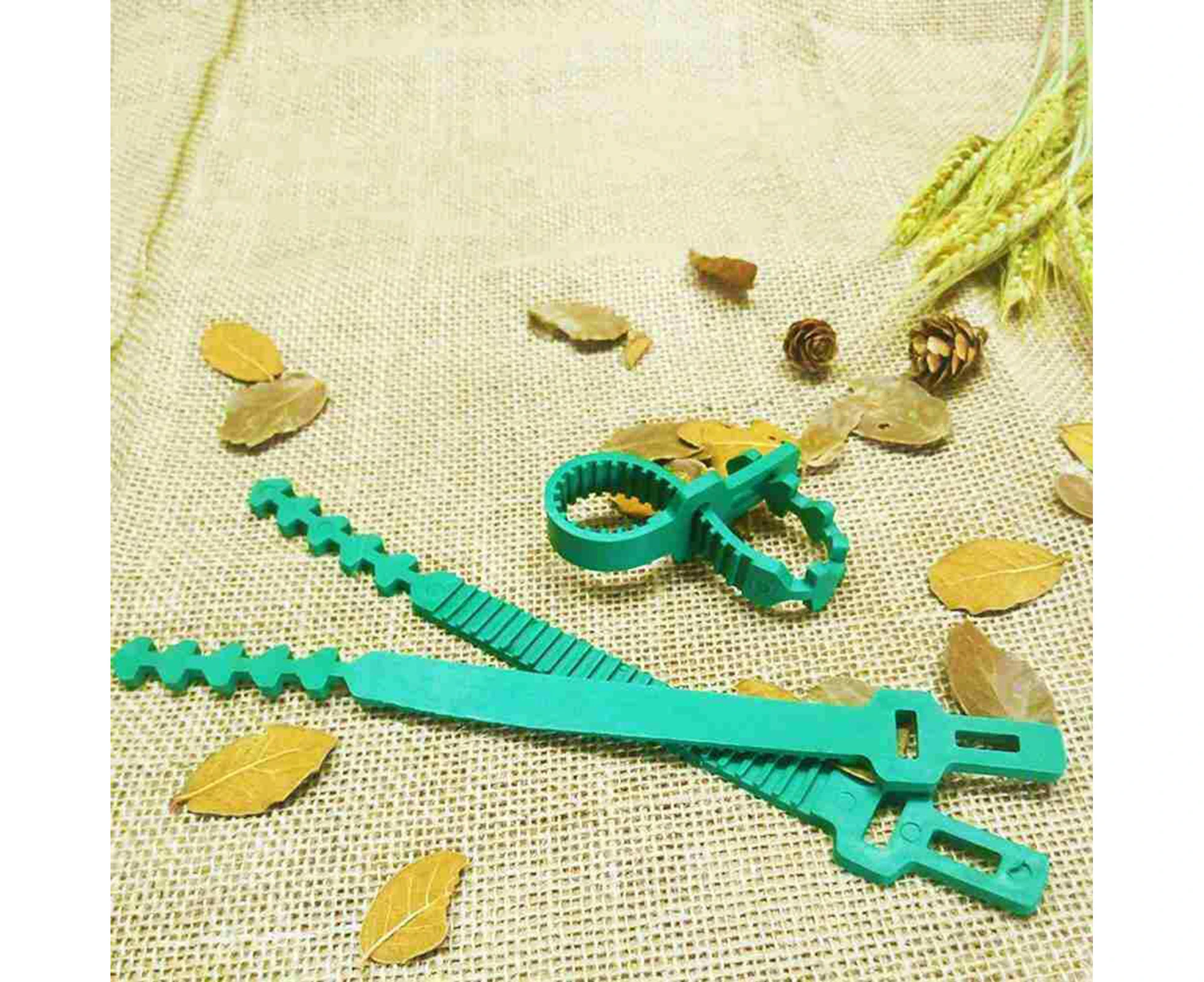 10Pcs Reusable Adjustable Tree Fixing Buckle Plastic Climbing Plants Tree Ties Garden Supplies-Green