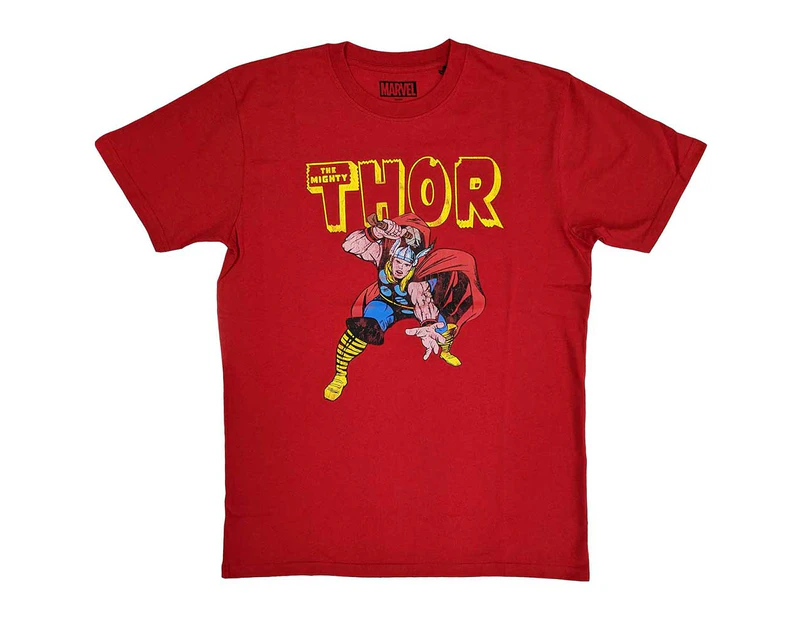 Marvel Comics | Official  Film T-Shirt | Thor Hammer Distressed