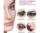 Eyebrow Kit, 5 in 1 Tweezers for Eyebrows, Professional Eyebrow Grooming Set