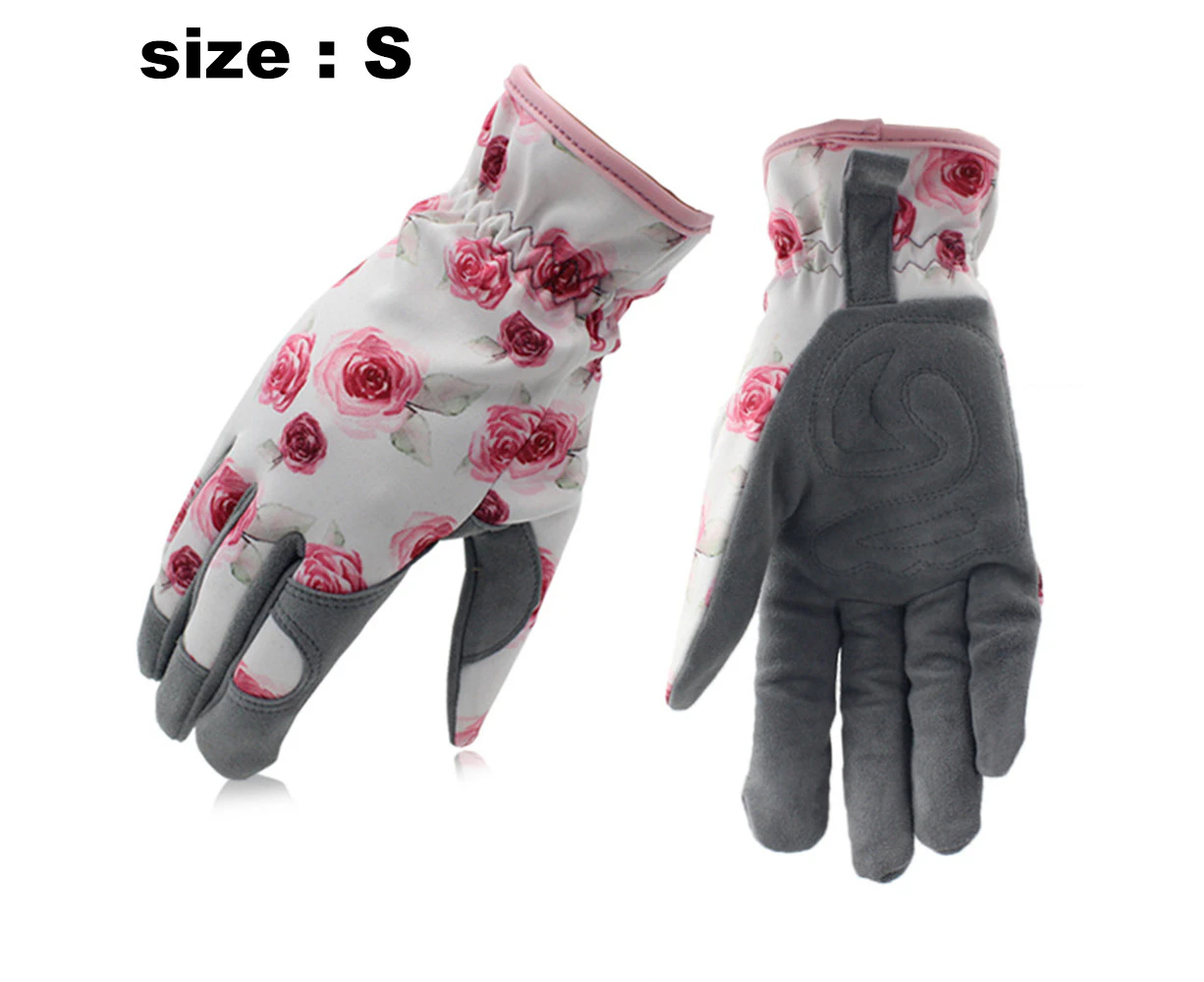 1 pair women gardening gloves, yard work gloves for weeding planting digging - Red