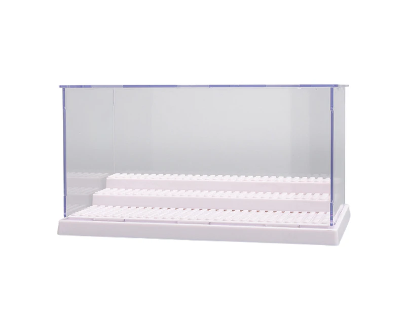 Display Cabinet Three Layers Design Easy to Equip Lightweight Assemble Countertop Display Showcase for Exhibition-White