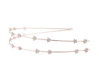 Rose Gold Double Row Diamante Star Headband