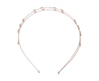 Rose Gold Double Row Diamante Star Headband