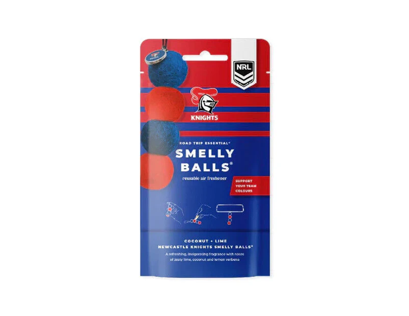 NRL Smelly Balls Set - Newcastle Knights - Re-useable Car Air Freshener