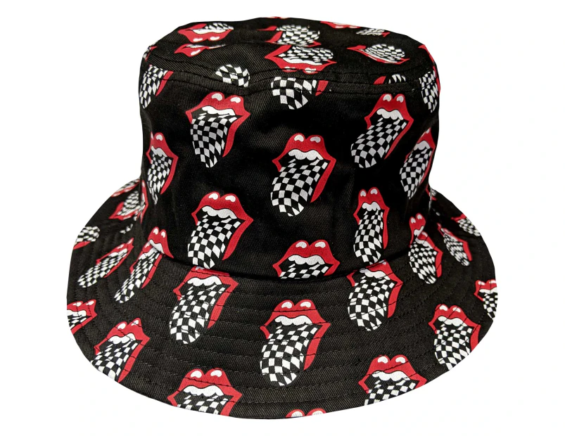 The Rolling Stones Unisex Bucket Hat: Checker Tongue Pattern