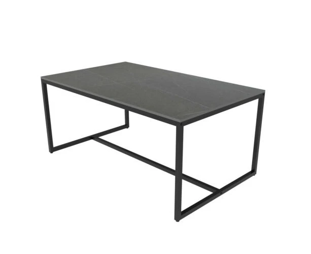 Large coffee table with metal frame and marble top