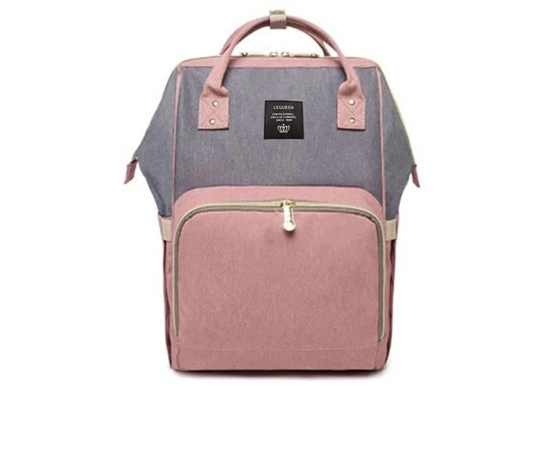 Fashion Baby Nappy Bag - Pink and gray