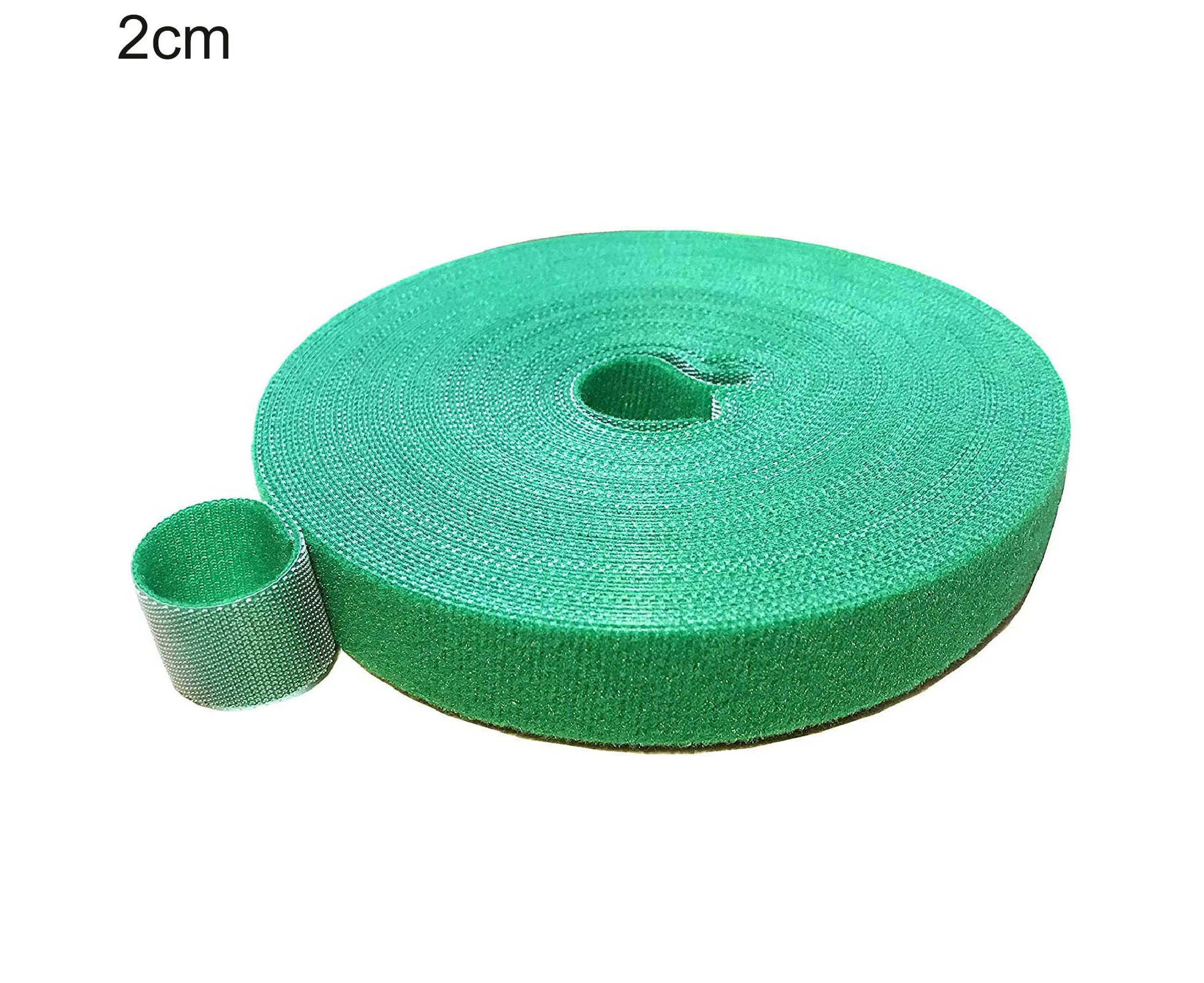 1 Roll Plant Rope Reusable Strong Grip Nylon Green Ribbon Vinyl Staking Twist Tie for Gardening-Green 2cm