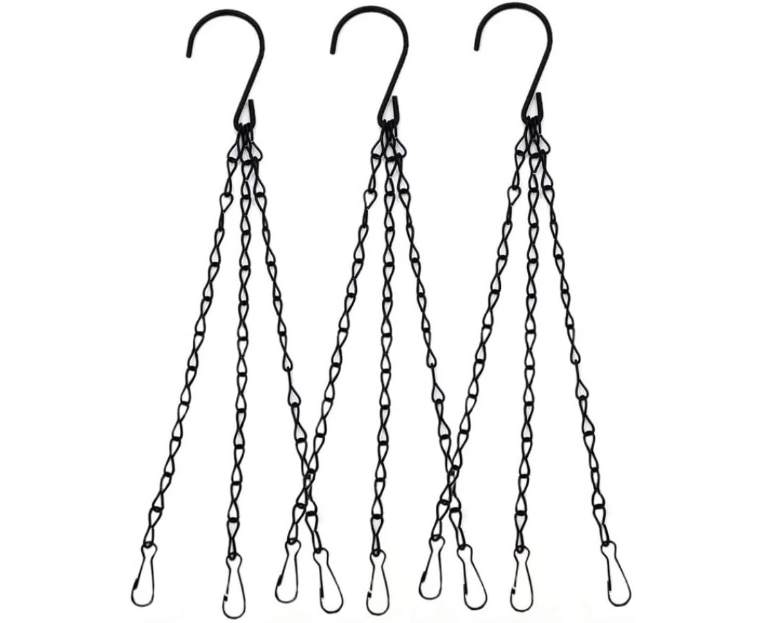 Hanging Basket Chain, 3 Sets Plant Hanger Metal Chains with Clips for Flower Pots, Planters, Birdcage, Lanterns