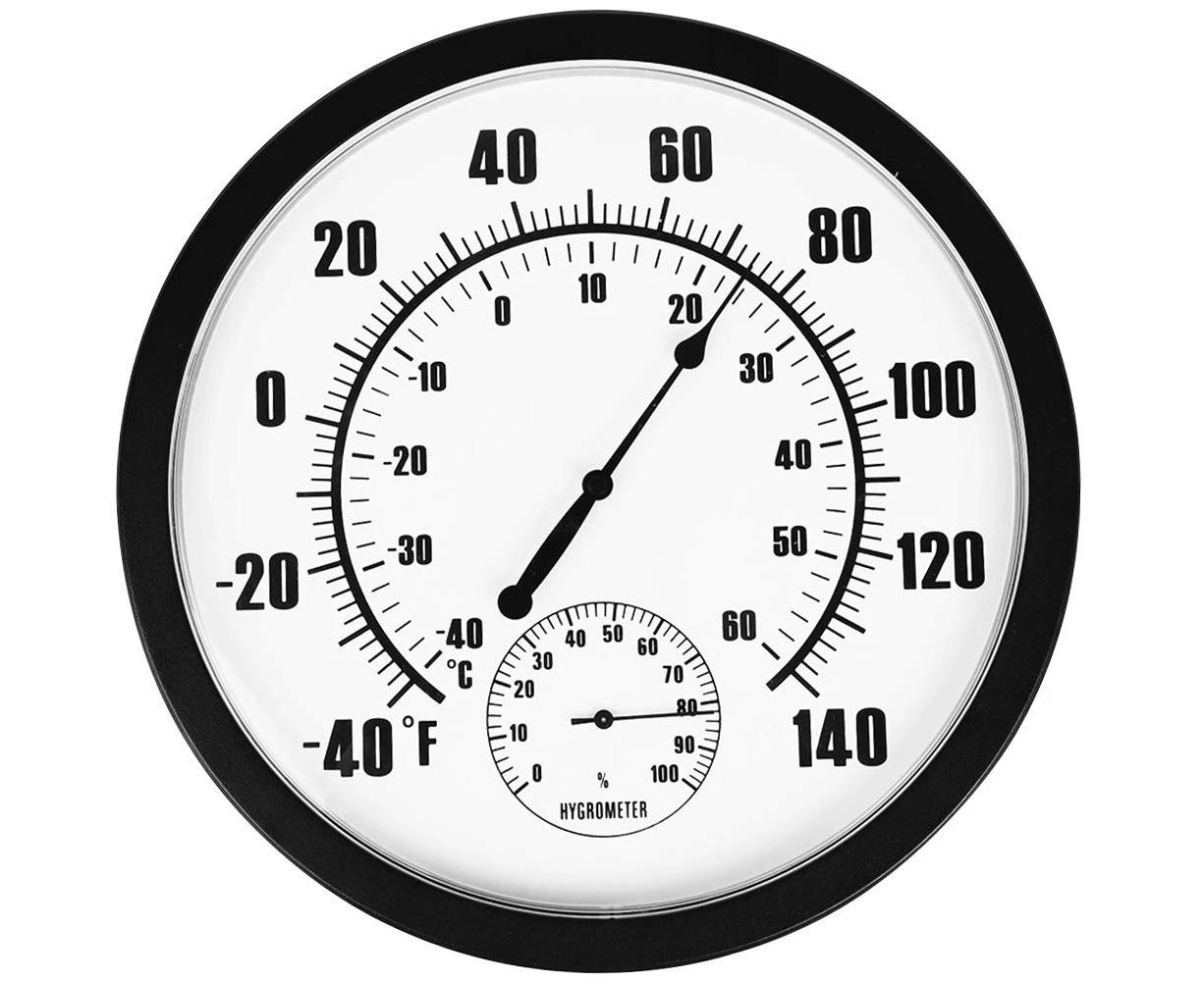 Thermometer Indoor Outdoor 10" Large Wall Thermometer and Hygrometer