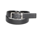 Van Heusen Men's Reversible Dress Belt Patent Gloss/Pebble Grain Black - Black/Black