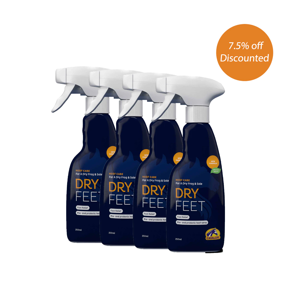 Cavalor Dry Feet Spray for Dry Hoof Soles and Frog Horse Thrush Treatment - 4-pack