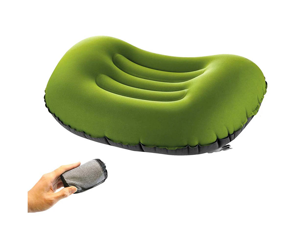 Ultralight Inflatable Camping Pillows for Neck and Lumbar Support - Green