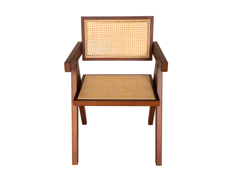 Replica Pierre Jeanneret Chandigarh Dining Armchair - Walnut & Natural