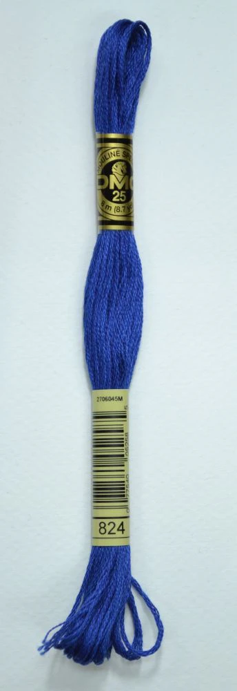 DMC Stranded Cotton #824 Very Dark Blue Hand Embroidery Floss 8m Skein