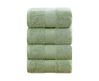 Linenland 4 Piece Ring Spun Cotton Bath Towel Set 550gsm Sage Green