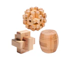 Brain Teaser Wooden Puzzles (Set of 3) - Complicate