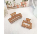 2Pcs/Set Women Simple Hair Claw Solid Color Anti-deform Elegant All Match Hair Barrette for Making Up-Light Coffee Tiger Print