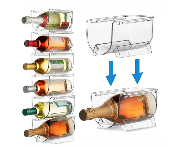 Storage Rack Transparent Space Saving Acrylic Wine Rack Storage Organizer for Wine-Transparent