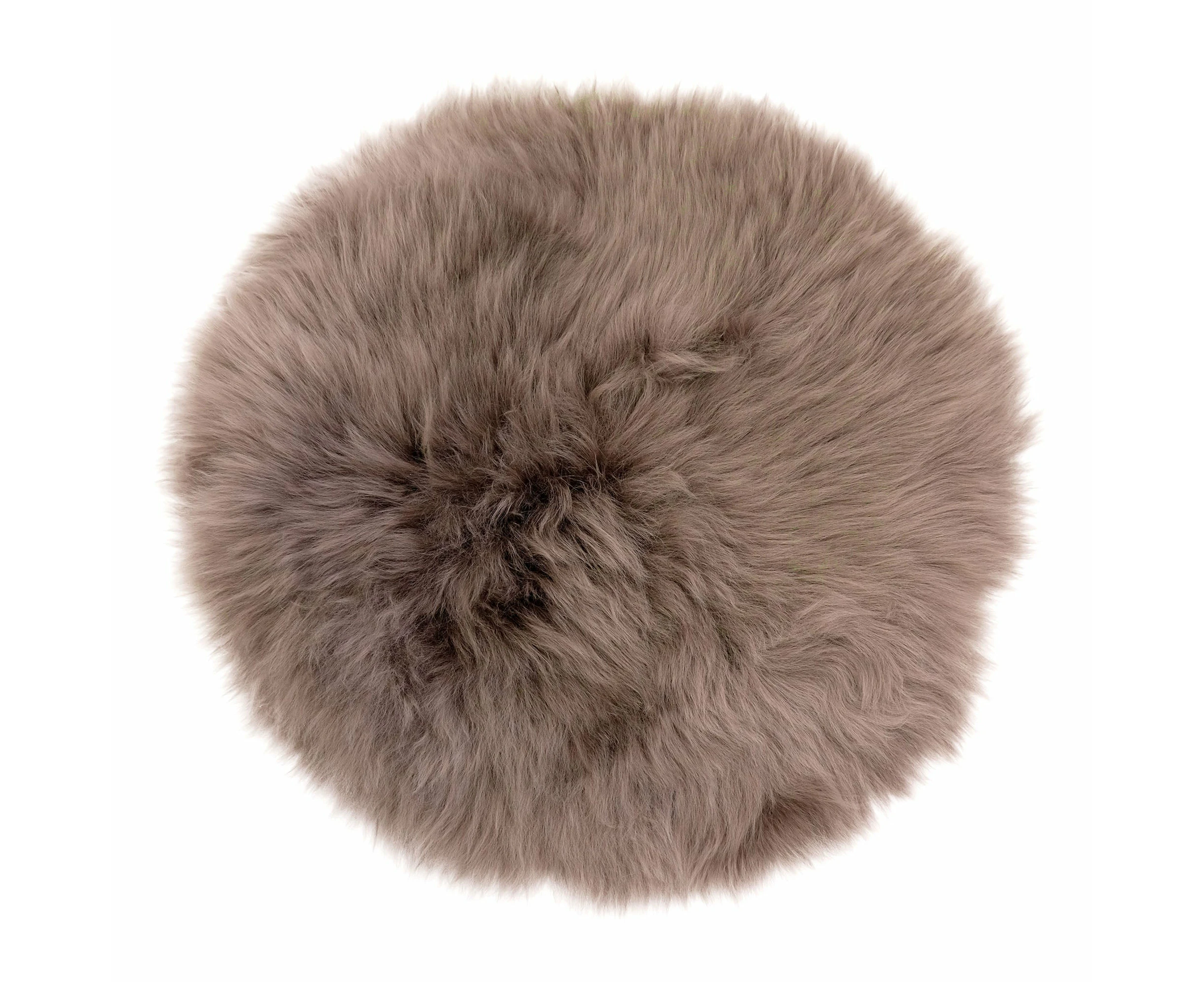 Yellow Earth Australia - Round Chair Mat Long Wool - Taupe - 37cm Diameter - Australian Merino Sheepskin