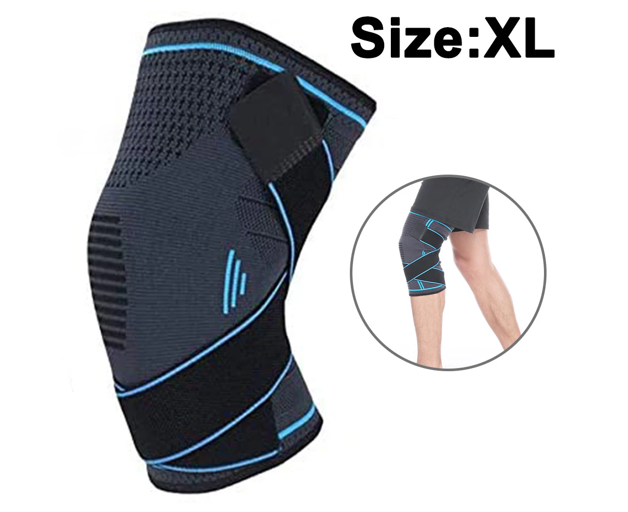 Knee Brace for Knee Pain Knee Support Compression Sleeves with Removable Bands, ACL, for Gym, Working Out(Blue)