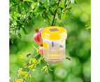 2 Pack Solar Wasp Traps Hanging, Solar Powered Wasp Killer with UV LED Light, Reusable Bee Catcher Outdoor for Hornets - Yellow