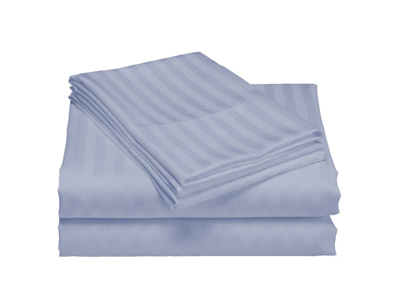 Royal Comfort 1200Tc Quilt Cover Set Damask Cotton Blend Luxury Sateen Bedding - King Blue Fog