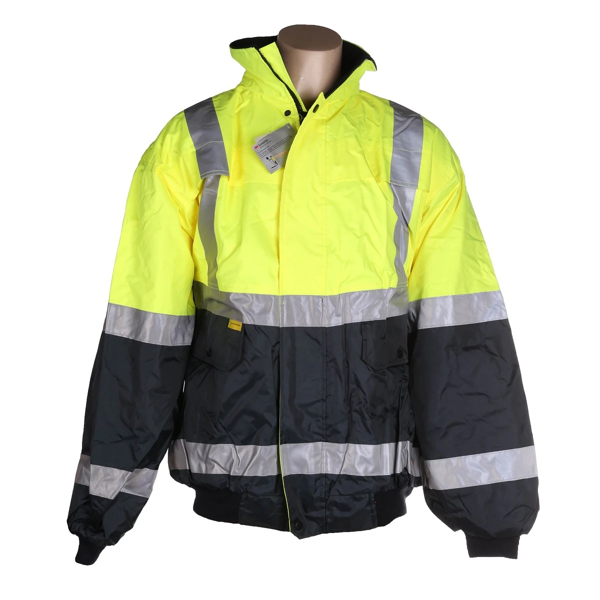 FRONTIER Hi-Vis Fleece Pilot Jacket with Reflective Tape | Yellow & Navy