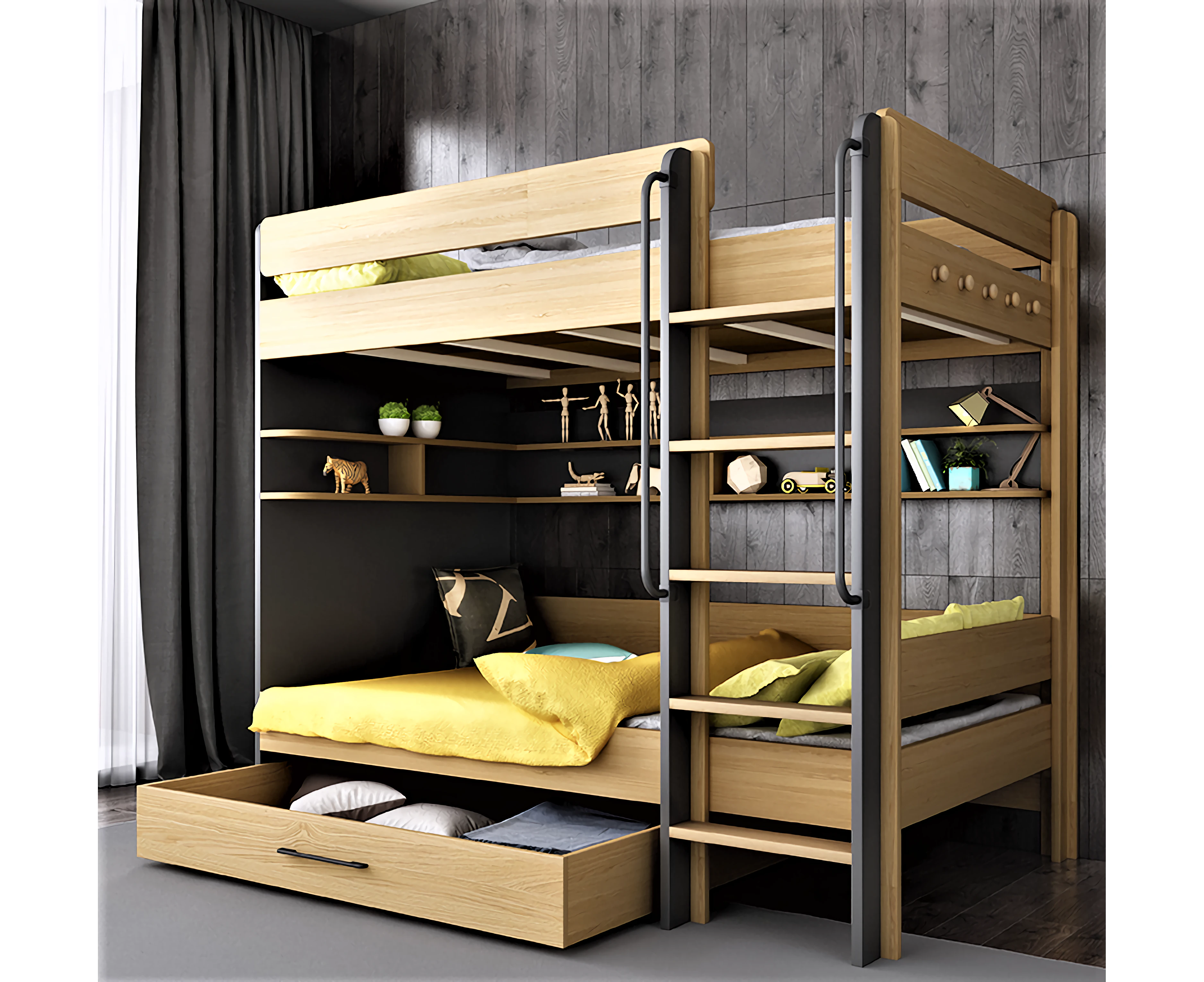 TEOM Bunk Bed In stock Without roll-out storage