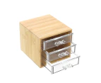 3 x BAMBOO 3 DRAWER STORAGE Small Tray Beauty Organisers Drawers Home Stationary Multi Purpose Organiser Home Office Bathroom Pantry Cabinets Shelf