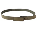 Costume National Green Leather Velvet Buckle Waist Army Belt