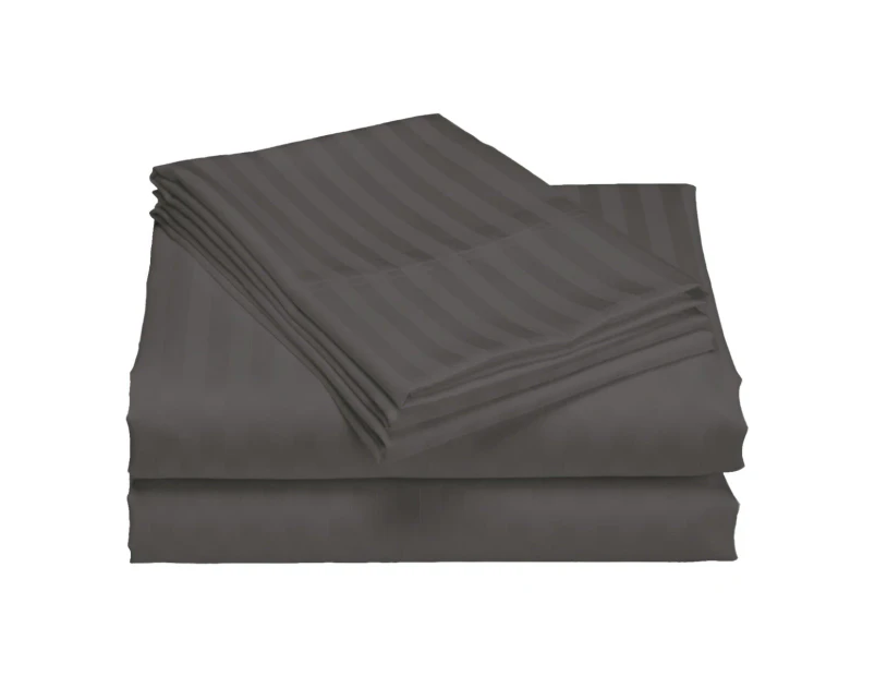 Royal Comfort 1200Tc Quilt Cover Set Damask Cotton Blend Luxury Sateen Bedding - King Charcoal Grey