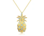 Pendant Necklace Blue CZ Jewelry Pineapple Gold Necklace Nightmare Before Christmas Gift Link Chain