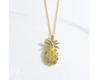 Pendant Necklace Blue CZ Jewelry Pineapple Gold Necklace Nightmare Before Christmas Gift Link Chain