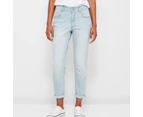 Target Mid Rise Ankle Length Girlfriend Denim Jeans - Blue