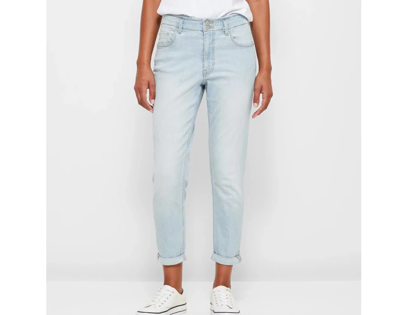 Target Mid Rise Ankle Length Girlfriend Denim Jeans - Blue