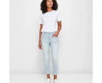 Target Mid Rise Ankle Length Girlfriend Denim Jeans - Blue