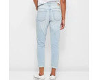 Target Mid Rise Ankle Length Girlfriend Denim Jeans - Blue